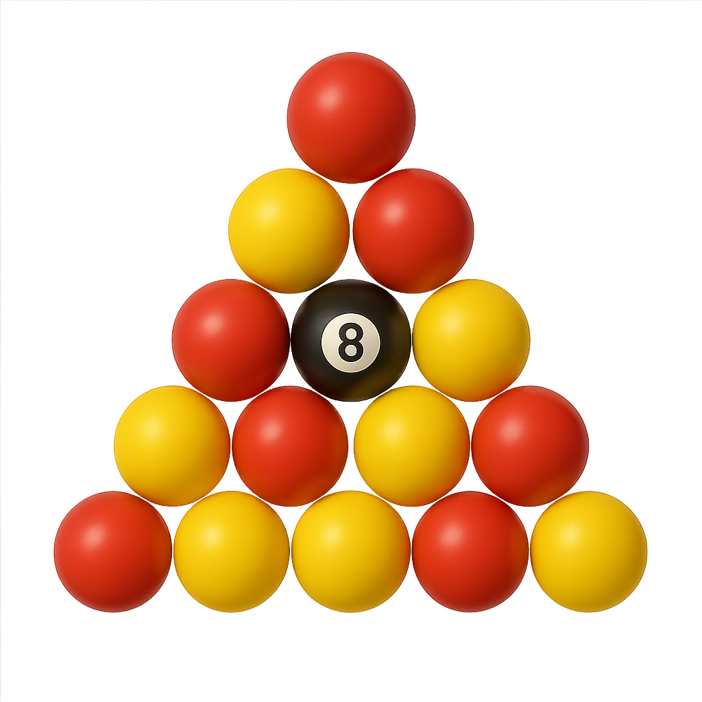 8-Ball Rack Diagram showing proper ball placement